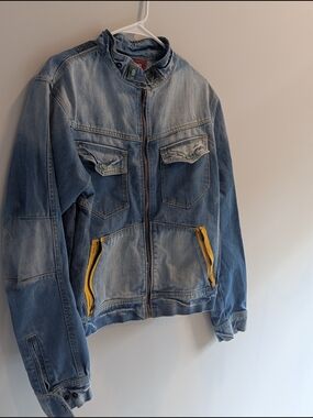 Jack & Jones Light Blue Denim Jacket with Yellow Stitching
